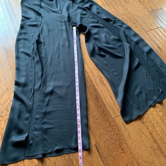Black Side Slit Wide Leg Cut Out Pants - Picture 7 of 11